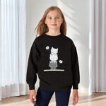 Xumplo Girls Long Sleeve Jumper Clothes Tween Girl Black Cat Sweatshirt Teen Girl Crew Neck Casual Pullover - Image 2