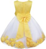 inlzdz Kids Sleeveless Bowknot Petals Flower Girl Dress Bridesmaid Wedding Birthday Party Formal Princess Dress up - Image 3