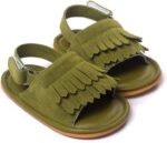 FANSU Baby Tassel Sandals, Multi-color Style Summer Comfortable Toddler Kids Girls Sandals Newborn Shoes for 0-18 Months Anti-Slip Velcro Soft Sole First Walking Shoes - Image 3