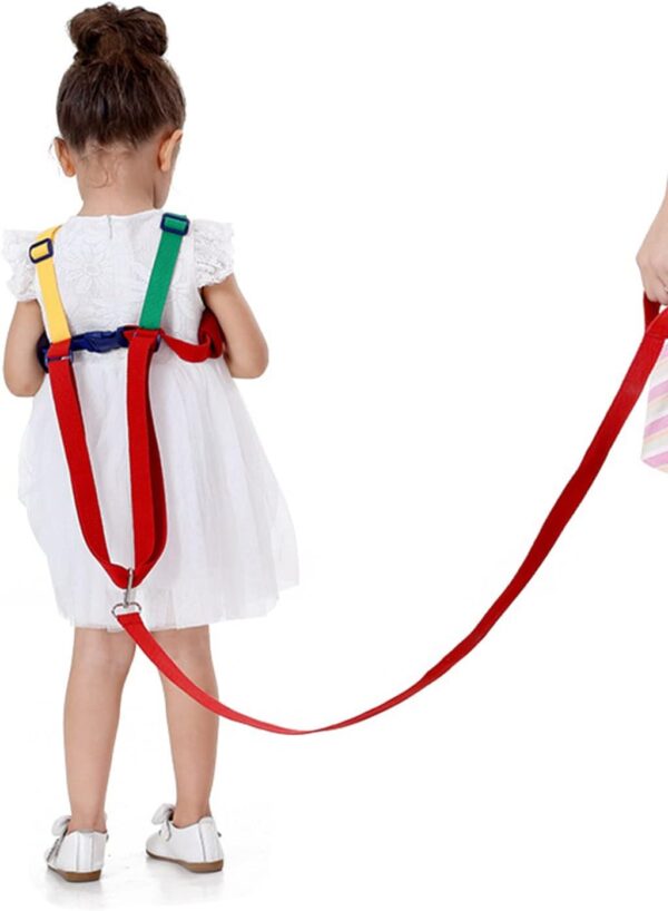 HREDZEO Walking Harness Toddlers,Toddlers Reins Safety Leash Rope Baby Reins with Green Yellow Color Band 2 in 1 Baby Safety Reins Anti-Lost for Children - Image 4