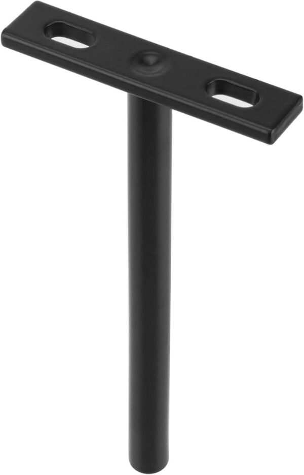 SINJEUN 10 Pcs 5 Inches Floating Shelf Brackets, Heavy Duty Invisible Hidden Shelf Support, Black T Shape Concealed Metal Bracket for Shelves Wall Mounted with Screws and Expansion Tubes - Image 5