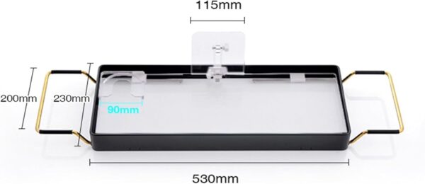 Bathroom Accessories Storage Shelf with Bathtub Tray for Bath Toys Dish Drainer Shampoo Soap Multifunctional Plastic Organizer Rack for Home (Black) - Image 6