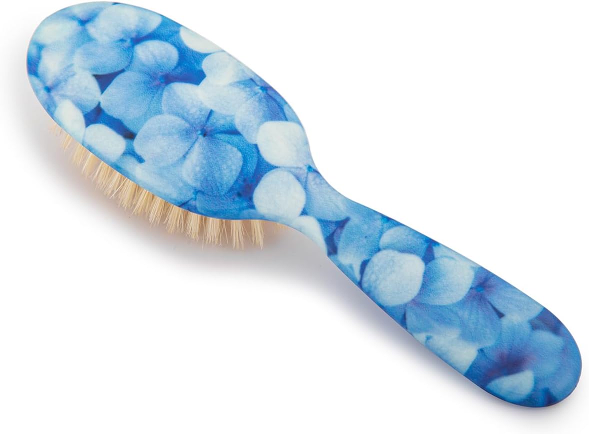 51hb6eMQ8CL._AC_SL1500_.jpg Rock & Ruddle Soft White Natural Boar Bristle Hairbrush for Babies and Young Children | Perfect for Fine Hair Detangling and Smoothing - Happy Hydrangeas - Image 1