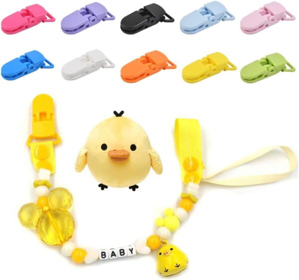 50 PCS Plastic Suspender Snap Pacifier Clip Pacifier Strap Holder Color Plastic Pacifier Suspender Clips for Baby Pacifiers, Bib Clips, DIY Crafts - Image 6