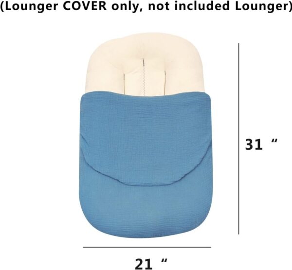 Muslin Baby Lounger Cover 2 Pack, Organic Cotton Removable Slipcover for Newborn,Baby Padded Lounger Infant Floor Seat Cover for Boys Girls - Image 6