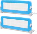 vidaXL 2x Toddler Safety Bed Rail Home Bedroom Baby Kids Nursery Protective Gate Bed Guard Safety Rail with See-through Mesh Blue 102x42cm