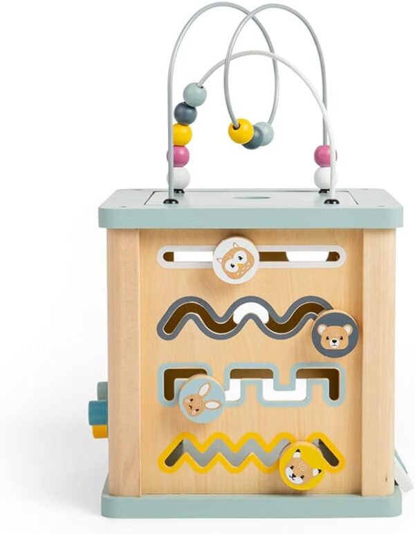 Bigjigs Toys Wooden Activity Cube - FSC® Certified Busy Centre With Shape Sorter & Bead Maze, Sustainable Sensory Toys For 1 Year Old, 22cm W x 23cm H - Image 5