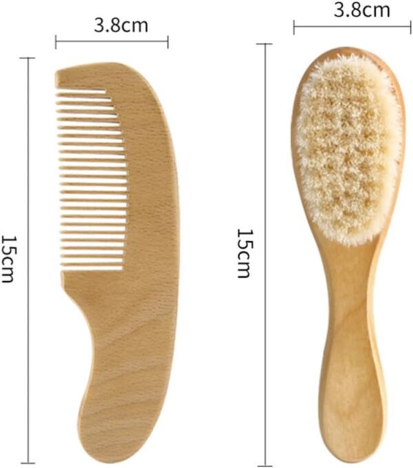 TOYANDONA 5 Sets Wool Brush Set Baby kit Toddler Suit Infant Hair Brush Baby Massage Scalp Brush Baby Hair Care Brush Baby Wool Brush Natural Wooden Comb Shampoo Comb Hair Comb Newborn Beech - Image 6