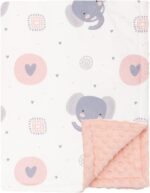 FUNUPUP Baby Blankets for Girls and Boys Unisex Soft Plush Newborn Baby Receiving Blanket Double Layer Toddler Nursery Bed Blankets with Dotted Backing (75 x 100 cm, Elephant's Love)