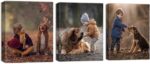 ZQQART Custom Canvas Prints with Your Photos 3 Panels Personalized Family Pictures Wall Art Customized Wedding Baby Pet Gifts Artwork Frame(Black,8"x10"x3Pcs(20x25cmx 3pcs))