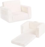 Tiita Kids Sofa, 2-in-1 Toddler Chair, Convertible Children Couch to Lounger, Flip Out Kid Sofas Chair, Toddler Armrest Chairs Bed, Folding Kids Play Sofa for Girl or Boy (Beige)