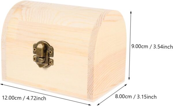 VOSAREA 1pc Pirate Treasure Chest Wooden Box Crate Toys Storage Organizer Storage Organizer for Toy Containers with Lids Chains Alphabet Toys 6x6 Storage Boxes with Lids Arch Kit Bins - Image 2