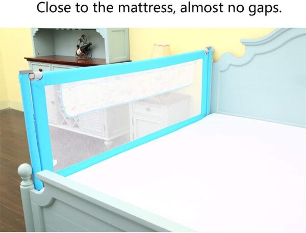 KISYHOLG Sturdy Bed Rail With Storage Bag, Extra Long Mesh Crib Rail For Toddlers, Vertical Lifting Infants Safety Guardrail - Image 6
