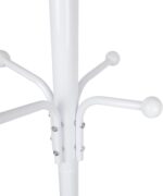Harbour Housewares 1x White Free-Standing Steel Coat Rack - Multi-Hook Hallway Hall Hat Bag Jacket Hanger Storage Tree Stand Unit - Image 4