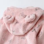 Newborn Baby Boys Girls Fall Winter Snowsuit Cartoon Bear Print Zipper Hooded Jumpsuit Infant Cute Warm Romper Outwear 0-12M - Image 4