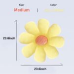 Flower Pillow,Flower Shaped Throw Pillow,Flower Shaped Seating Cushion, Floor Pillow, Cute Room Decor & Plush Pillow (23.6, Sun Yellow) - Image 2
