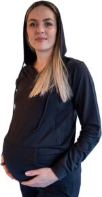 Mamatoto Maternity Nursing Hoodie Soft Feel Pregnancy and Breastfeeding Sweatshirt with Kangaroo Pocket