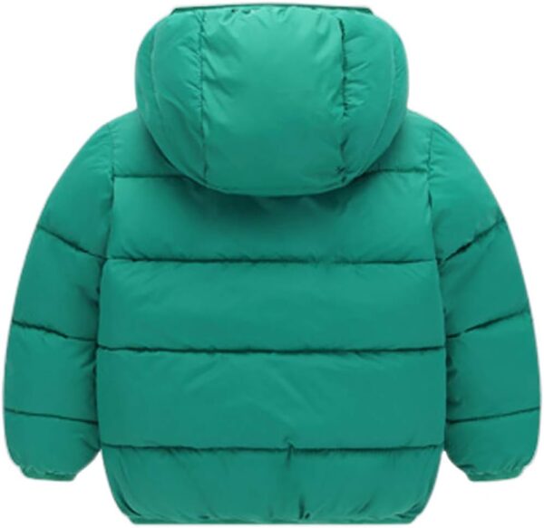 Baby Girls Boys Solid Winter Fleece Jacket Hooded Outerwear Toddler Kids Warm Padded Coat Clothing - Image 2
