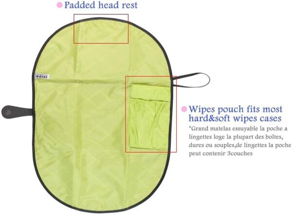 G-Tree Baby Changing Mat, Portable Diaper Changing Pad, Diaper Bag Mat, Foldable Travel Changing Station Stroller Strap, Carry Handle, Pockets for Wipes for Infants Newborns Grey - Image 4