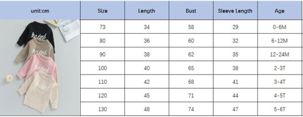 FeMereina Baby Girl Winter Clothes Letter Embroidery Knit Sweater Sister Matching Outfits - Image 7