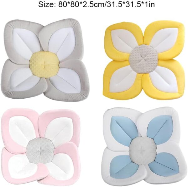 siduytin Not Easily Deformed Bath Flower For Newborns Gentle And Soft On Babys Skin Baby Bath Flower Cloth Baby Bath Seat, white side, 80cm - Image 5