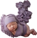 3pcs/Set Newborn Photography Props, Newborn Stretch Swaddle Wrap Blanket Hat and Posing Pillow Prop Baby Newborn Photography Photo Blanket Set for Baby 0-6 Months - Image 7