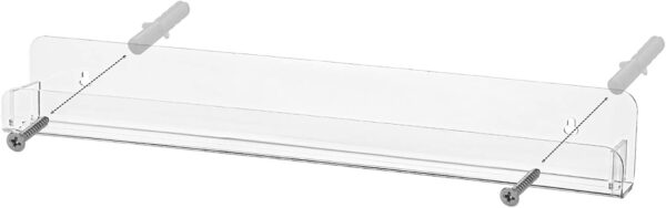 Hedume 6 Pack Nail Polish Rack Wall Mounted Shelf with Removable Anti-slip End Inserts, Nail Polish Wall Rack Shelves, Clear Acrylic Nail Polish Organizer Display for 70-90 Bottles - Image 3