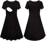 Luckywaqng Women Pregnant Maternity Care Solid Nursing Maternity Dress Festive Tunic Ladies Large Sizes - Image 2