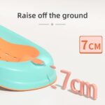 Coo11 Baby Bath Seat for 0-6 Months Newborn, Foldable Anti-Slip Chair Support, Ergonomic Quick Drying Design & Soft Rubber Headrest, Portable & Lightweight Bathing Essential for Home & Travel - Orange - Image 5