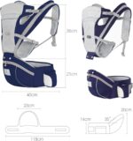 Treer Baby Carrier with Hip Seat for Newborn to Toddler, Adjustable Size for Men and Women, Suit Front and Back, Ergonomic Design 360° Safety Protect, Lightweight Breathable (Gray) - Image 3