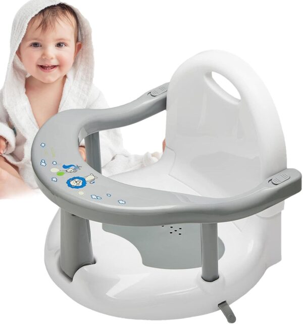 Baby Bath Seat Sit Up | Anti-Slip Baby Bath Chair | Cute Wraparound Baby Bath Chair | Foldable Baby Bathtub Seat Support with Strong Suction Cup for 6-18 Months Kids, 32x28x32cm - Image 9
