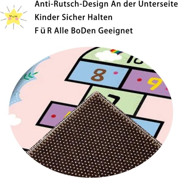 FODELIUY Hopscotch Rug, Kids Rugs for Playroom, Kid's Play Mat, Cute Indoor or Outdoor Play Carpet for Children - Fun, Educational Games for Boys & Girls(31×47inch/80×120cm) - Image 4