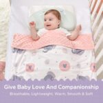 FUNUPUP Baby Blankets for Girls and Boys Unisex Soft Plush Newborn Baby Receiving Blanket Double Layer Toddler Nursery Bed Blankets with Dotted Backing (75 x 100 cm, Elephant's Love) - Image 4