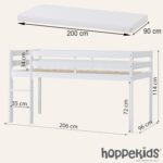 Hoppekids ECO Comfort Mid Sleeper 90 x 200 cm with Slatted Frame White The Nordic Ecolabel TÜV Certified FSC Certified Solid Pine Wood - Image 2