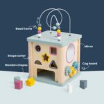 Bigjigs Toys Wooden Activity Cube - FSC® Certified Busy Centre With Shape Sorter & Bead Maze, Sustainable Sensory Toys For 1 Year Old, 22cm W x 23cm H - Image 3