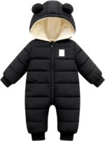 Infant Toddler Snowsuit Cute Baby Bear Suit Newborn Winter Coat Warm Hooded Jumpsuit for Boys Girls Jumpsuit Newborn Infant Winter Warm Hooded Thick Down Jumpsuit Romper Jacket Overcoat - Image 3
