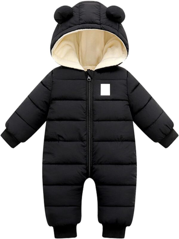Infant Toddler Snowsuit Cute Baby Bear Suit Newborn Winter Coat Warm Hooded Jumpsuit for Boys Girls Jumpsuit Newborn Infant Winter Warm Hooded Thick Down Jumpsuit Romper Jacket Overcoat - Image 3