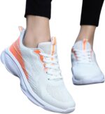Slip On Shoes Women, School Shoes Girls, Walking Tennis Gym Casual Lightweight Sneakers, Fashion Simply Colorblock Design Sport Shoes Classic-Fit, Womens Sport Trainers for Jogging - Image 2