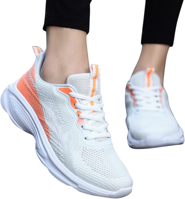 Slip On Shoes Women, School Shoes Girls, Walking Tennis Gym Casual Lightweight Sneakers, Fashion Simply Colorblock Design Sport Shoes Classic-Fit, Womens Sport Trainers for Jogging - Image 2