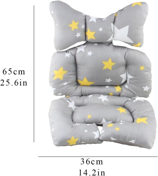 KAKIBLIN Baby Stroller Cushion, Infant Car Seat Insert Pillow for Stroller, Car Seat, Pram, Pushchair, Newborn Stroller Insert Cushion,Stroller Cushion Head Body Support, Infant Seat Pad (Star) - Image 6