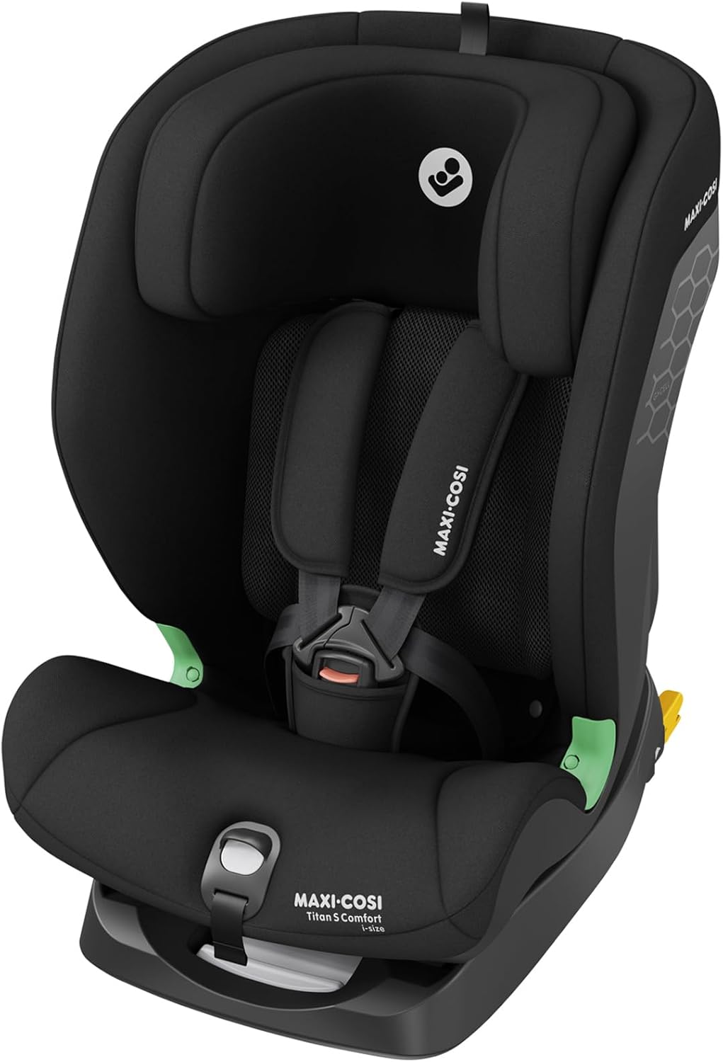 61-PeRGf6mL._AC_SL1500_.jpg Maxi-Cosi Titan S Comfort i-Size, Breathable Comfort Fabrics, Child Car Seat, 15 months-12 years (76-150cm), ISOFIX Car Seat, 5 Recline & 13 Headrest Positions, G-CELL Protection, Authentic Black - Image 1