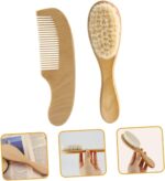 Toyvian 5 Sets Wool Brush Set Bath Kits Wood bristles Baby Brush Newborn Hair Brush Baby Hair Comb Toddler Hair Comb Baby kit Newborn Baby Hair Brush Baby Hair Care Brush Newborn Hair Comb - Image 8
