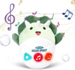 Rarekids Plush Roly-Poly Dinosaur Baby Toys 6 to 12 months, Baby Musical Toy with Lights, Songs and Nature Sounds, Montessori Toys Sensory Toys Baby Girl Boy Gift 0 6 9 12 Month Nerborn Gifts
