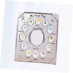 ibasenice 12 Months Baby Photo Frame Personalized Baby 1 Year Picture Frame Home Decor 30x25cm Silver - Image 8