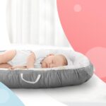 kidoola Newborn Baby Nest Lounger with Memory Foam Base, 100% Cotton, Washable, Safe and Breathable Fabric 0-12 Months Unisex Ideal for Home, Travel & Baby Essential Gift (Circles) - Image 5