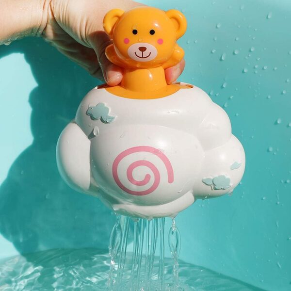 Cloud Bath Toy,White Cloud Rain Toys Bathtub and Swimming Pool Bath Time Toys Gift for Toddlers-Bear - Image 5