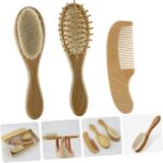 IWOWHERO 3-in-1 Baby Hair Care Wool Brush Wooden Comb Scalp Gentle Hair Brush Comb Set for Newborns - Image 8