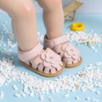 CENCIRILY Infant Baby Girls Summer Sandals Newborn Bow-Knot Open Toe Beach Shoes Casual Lightweight Anti Slip Sole Flat - Image 3