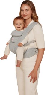 Ergobaby Omni Deluxe All-in-One Baby Carrier for Newborns from Birth up to 20kg, Ergonomic 4-Position mesh Baby Carrier Back Carrier Baby Carrier Travel System, Pearl Grey - Image 2