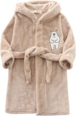 Toddler Kids Baby Boys Girls Bathrobes Hooded Warm Flannel Night-Robes Sleepwear Cute Warm Pajamas Robes Pyjamas Set For Girls 12‐13 Girls Age 8 Clothes - Image 4